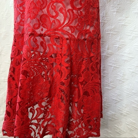 Free People Beautiful Dreamer Red Lace Dress - Picture 7 of 7